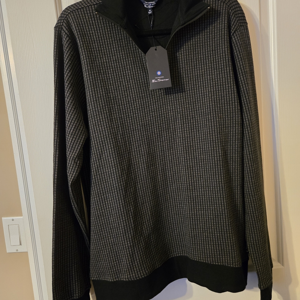 Ben Sherman Mens Black and Gray Sweater